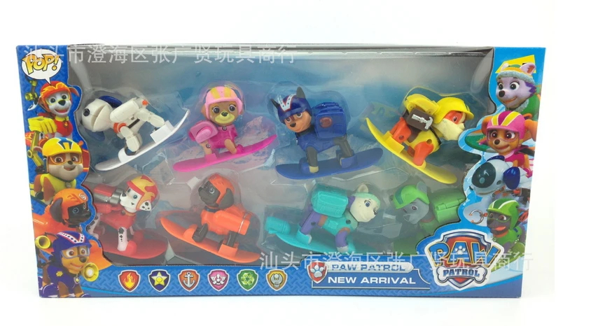 8pcs/lot cute figure action toys Anime patrulha patrulla canina patroled puppy canine dog PAWED