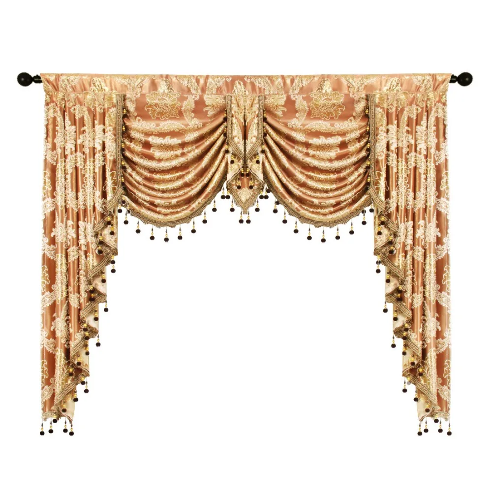 Европейский балдахин Королевский пелмет Роскошные жаккардовые окна затемненные балдахин шторы для гостиной спальни