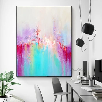 

Unframed 100% Hand Painted Purple Oil Painting Home Wall Art Abstract Canvas Wall Art Handmade Paintings For Hotel Decoration