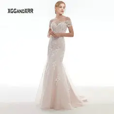 Роскошные Одежда с длинным рукавом бальное платье свадебное платье 2019 Совок принцессы цветок Бисер жемчуг царский поезд длинные белые