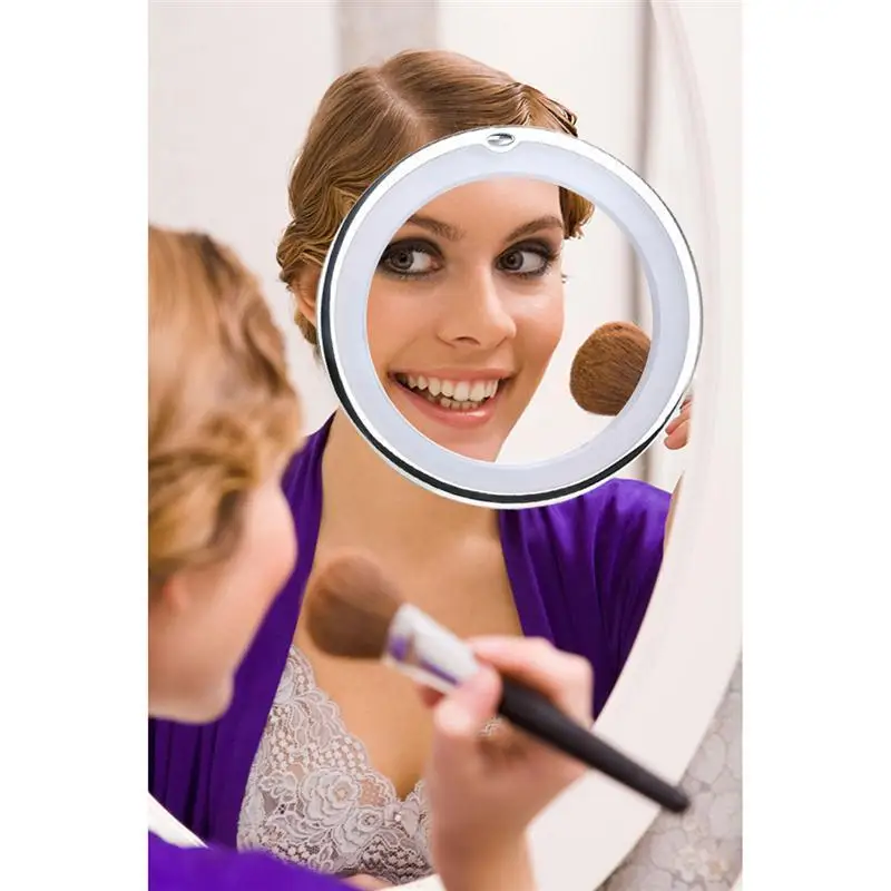 RUIMIO 7X Magnifying Makeup Mirror Cosmetic LED Locking Suction Cup Bright Diffused Light 360 Degree Rotating Cosmetic Makeup