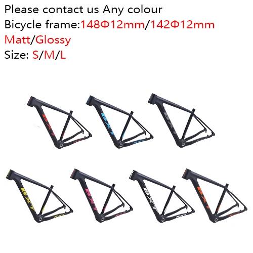 Велосипедная карбоновая рама для велосипеда mtb Boost Frame 29in BSA 1-1/" до 1-1/2" коническая рама для горного велосипеда велосипедные детали 17 цветов - Цвет: bxt logo colour