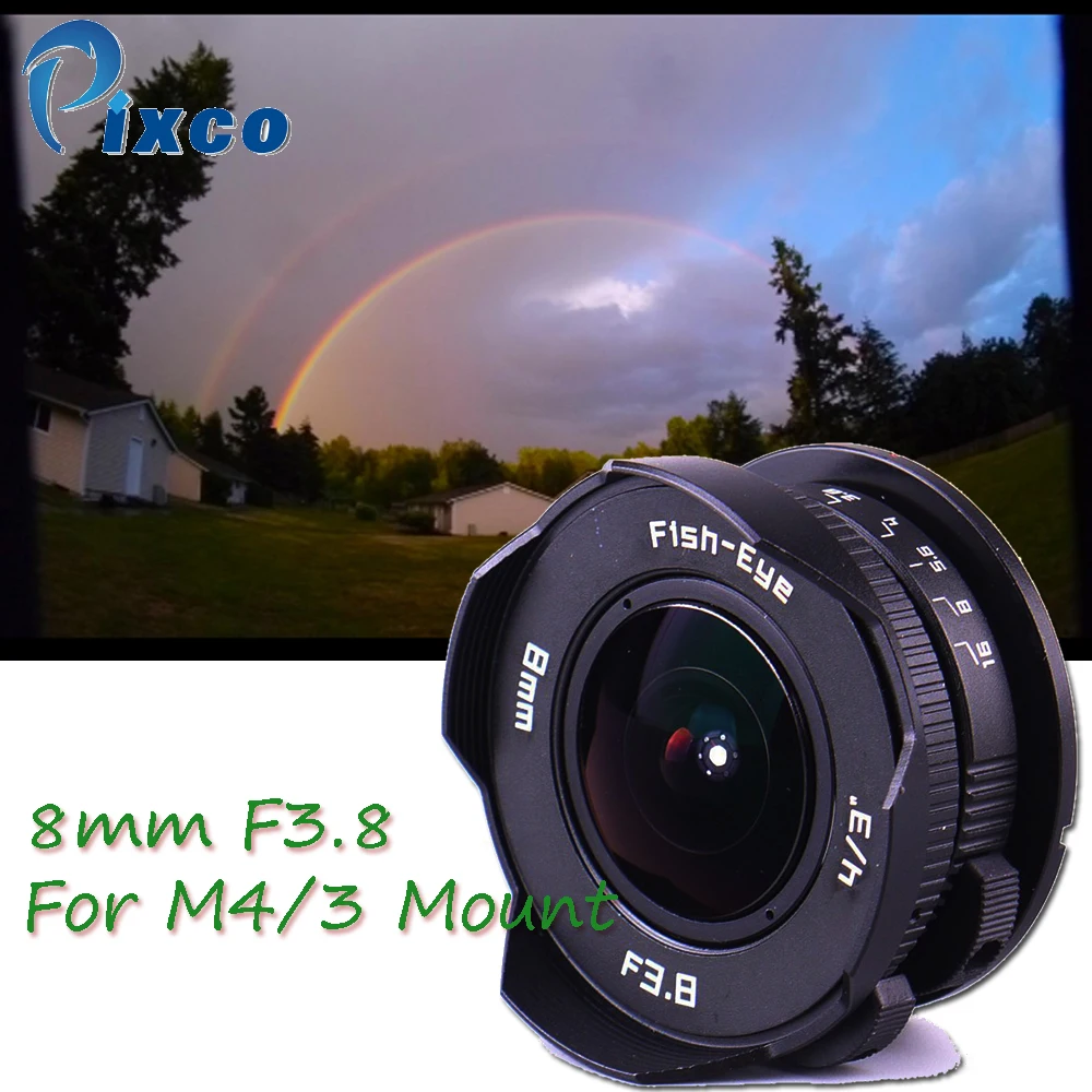 Pixco для камеры Micro4/3, 8 мм F3.8 объектив рыбий глаз CC tv костюм для Micro Four Thirds Крепление камеры, для Panasonic для Olympus GX8