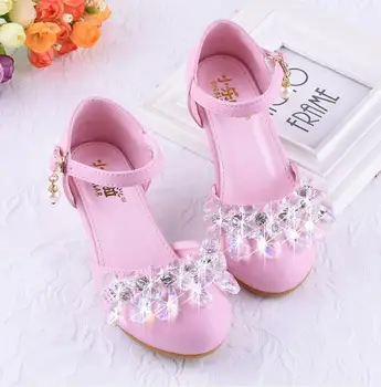 

Autumn Baby Girls Shoes Fashion Children Princess Rhinestone Pearl Glitter Casual Leather Kids Shoes Silvers Pink