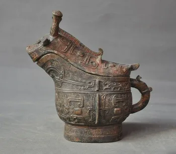 

wedding decoration Chinese Shang Zhou dynasty bronze ware ox beast Zun Tank Crock Pot Jar container
