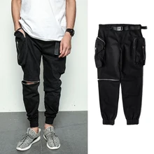 Бренд хипстер мужские брюки спортивные брюки мужские брюки повседневные свободные штаны для бега повседневные брюки на молнии Homme Горячие Длинные Хип Поп-Брюки Новинка