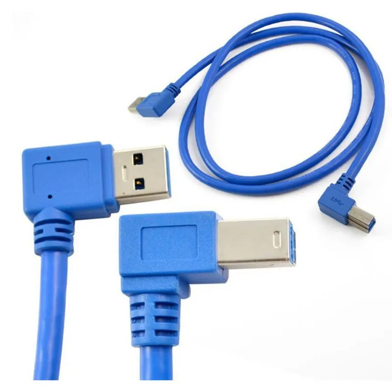 

LBSC 3Ft USB 3.0 A male plug 90 degree right angle - USB 3.0 B male right angle Cable