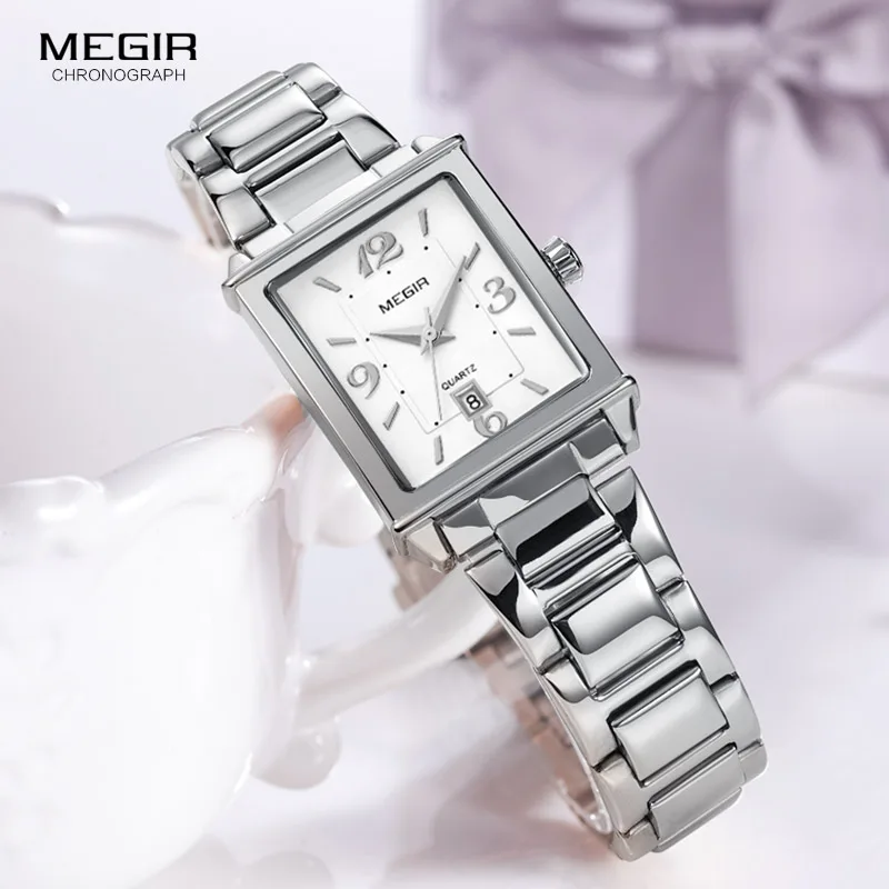 Megir Womens Simple Stainless Steel Quartz Watch with Calendar Date display Fashion Waterproof Dress Wrist Watch for Ladies1079L Megir Womens Simple Stainless Steel Quartz Watch with Calendar Date display Fashion Waterproof Dress Wrist Watch for Ladies1079L