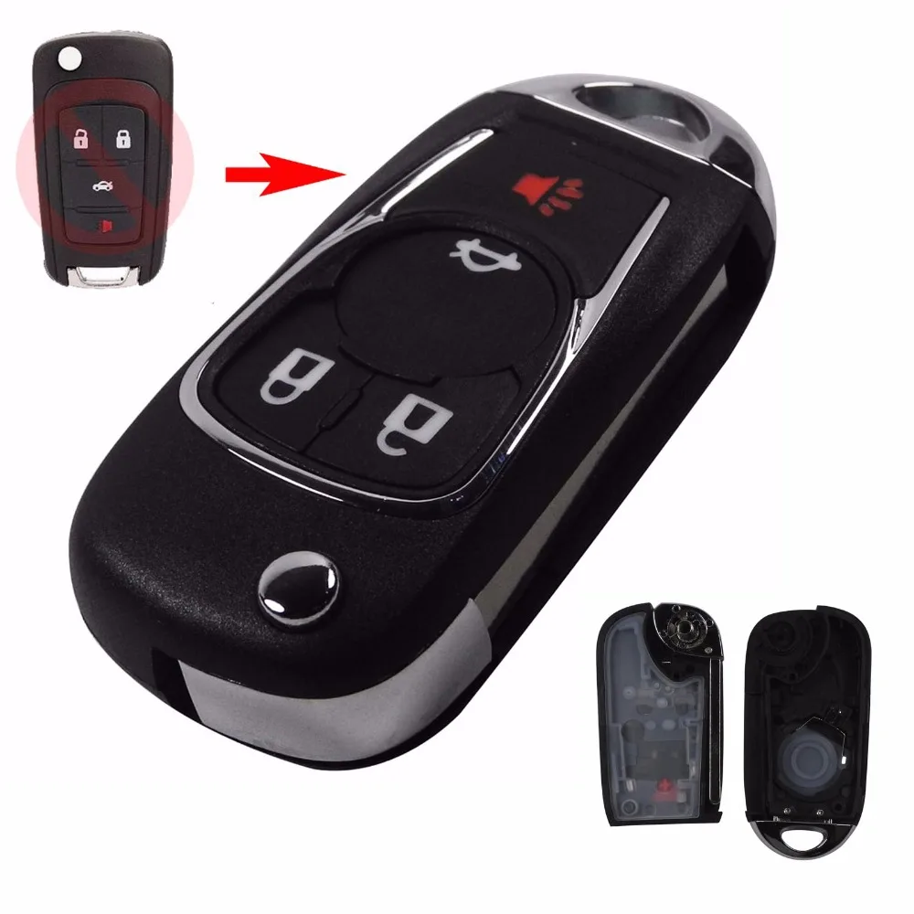 

jingyuqin Folding Flid 4 Buttons Remote Car Key Shell Cover Fob For Chevrolet Camaro/Cruze/Equinox/Impala/Malibu/Sonic With Logo
