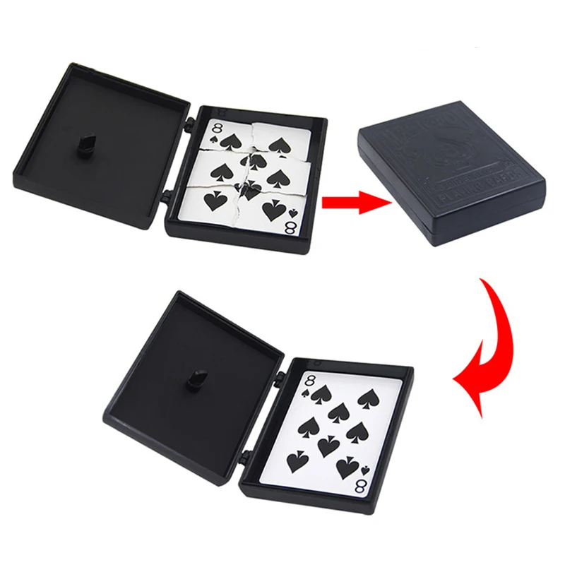 

Magic box Tear off Card Restore Make surprise box ,Close-up illusion Magic Tricks Prop Professional Magician