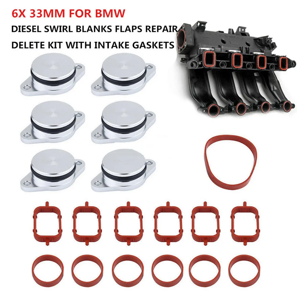 

Swirl Flap Blank Bungs and Manifold Gaskets For BMW's M57 E38 E46 320 520 6x33 mm or 4X 33mm high quality Accesorios de coche 8Z