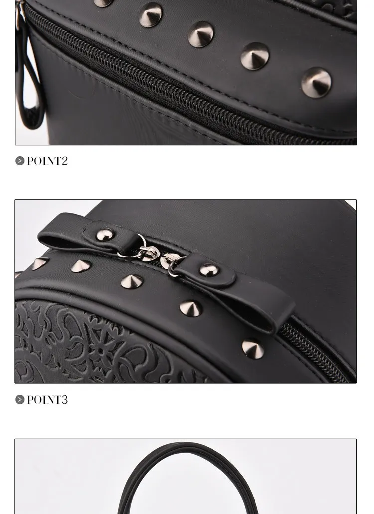 Модные женские туфли рюкзаки сумки 2016 старинные школьные сумки для девочек черный кожаный рюкзак Mochilas Mujer PT1016