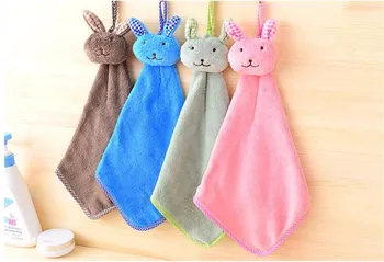 

Rabbit Hand Towel Quick Dry Mosunx Busines Kitchen Cartoon Animal Hanging Cloth Soft Plush Dishcloths Hand Towel For Bathroom