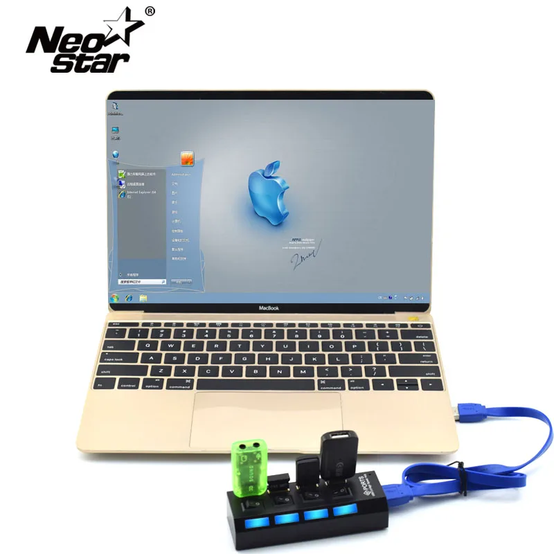 NEO STAR USB 3,0 концентратор с 4 портами включения/выключения высокоскоростной USB разветвитель 5 Гбит/с концентратор для компьютерных аксессуаров