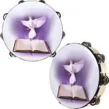 8 дюймов ручной барабан двухрядный ручной барабан музыкальный перкуссия голубь, Библейский инструмент Повседневный чистый звук