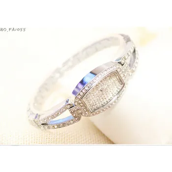 

Gold and Silver Women's Quartz Chain Watch High-end Custom Chain Watch Oval Dial Alloy Bracelet