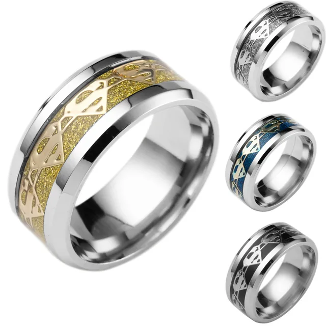 meaeguet fashion superman ring for men cool stainless steel high polish wedding rings for female jewelry - Superman Wedding Rings meaeguet fashion superman ring for men cool stainless steel high polish wedding rings for female jewelry - Superman Wedding Rings