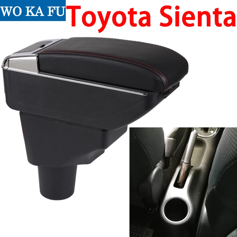 

for Toyota Sienta armrest box universal car center console caja modification accessories double raised with USB