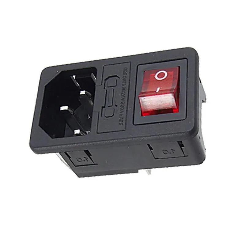 Клавишный Выключатель питания IEC 3 Pin 320 C14 Входной переключатель розетки разъем 10A