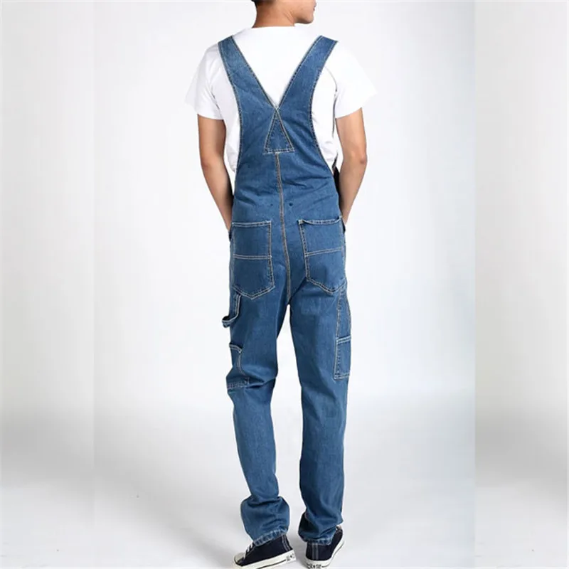 Мужской джинсовый комбинезон с карманами размеры 28 46|jeans plus|denim bib overallsbib overalls |