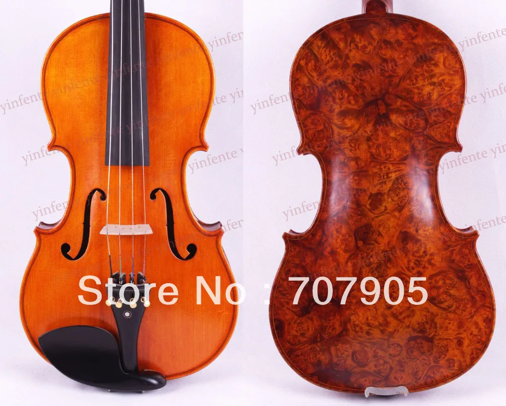 

4/4 Violin Better Flame Birdeye Maple Back Russia Spruce Antique Varnish Master Powerful Sound Pro+