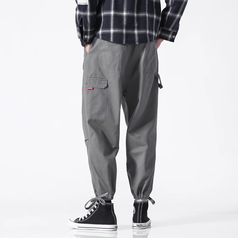 

Summer Hip Hop pants men Streetwear Multi-Pockets Safari Style Fashion Cargo Pants New Cotton Casual Elastic Trousers Plus 5XL
