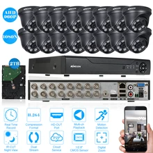 KKmoon 16CH AHD 1080N CCTV система DVR видеорегистратор AHD 960 P 16 шт. 3,6 мм Ночное видение CCTV Камера камера наружного видеонаблюдения Системы комплект 2 ТБ