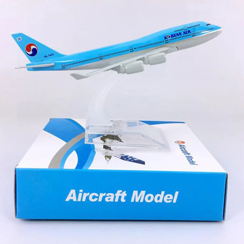 16 см 1:400 Boeing B747-400 простая модель воздушный корейский самолет с базовым сплавом самолет коллекционный дисплей игрушка модель украшения