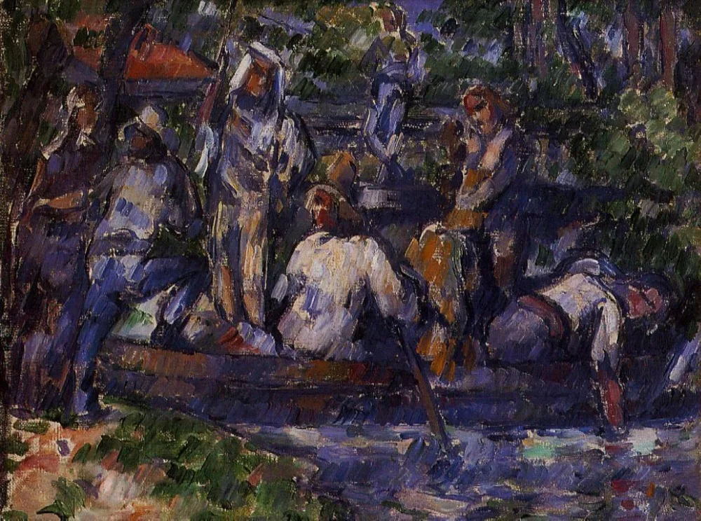 

100% hand made Oil Painting Reproduction on linen canvas,leaving-on-the-water by paul Cezanne,Nude Oil Painting