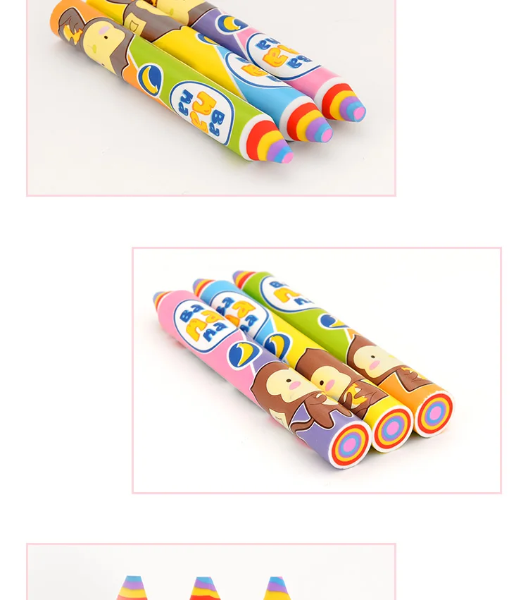 Мультфильм милый Радужный карандаш ластик детская живопись обучения канцелярские ученики творческий приз подарок