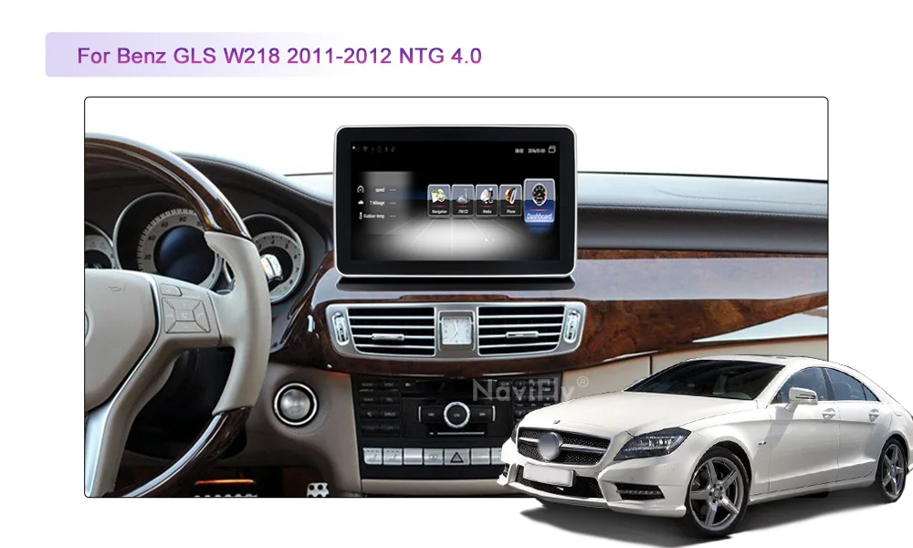 Discount Navifly 4G WIFI player Car Audio gps DVR Cassette for Mercedes Benz CLS Class W218 2011-2013 with RADIO BT Phone Audio media 7