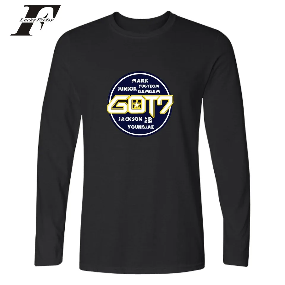 Футболка с длинным рукавом GOT 7 Jackson TeeShirt повседневная хлопковая футболка для