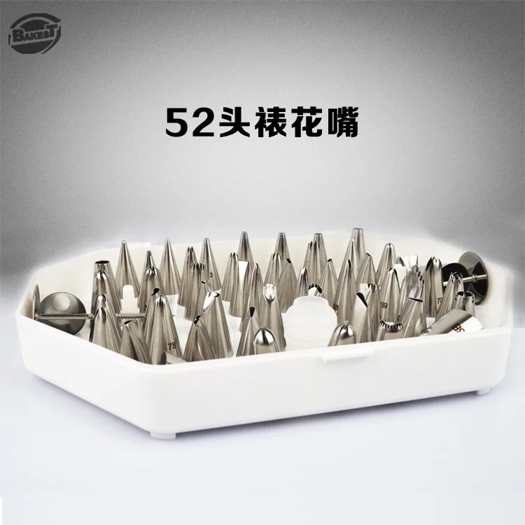 

BAKEST Stainless Steel Cake Decorating Tools Ateco 52pcs Piping Nozzles With Conceter
