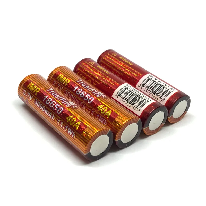 6 шт./лот TrustFire IMR 18650 3000 мАч 3 7 В 40A 11 1 Вт/ч высокочастотная перезаряжаемая литиевая
