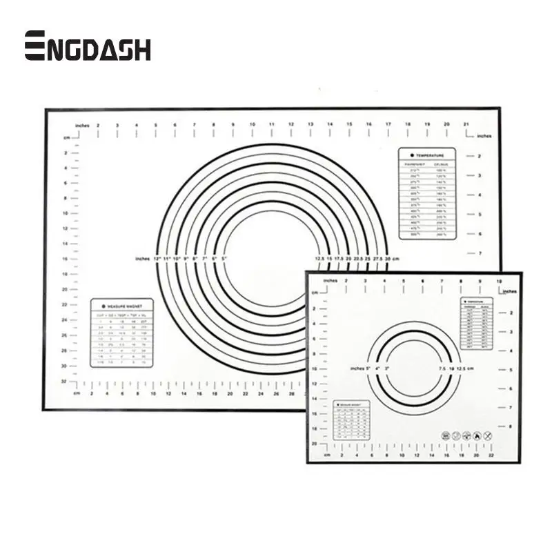 

ENGDASH 1pc 4 Type Size Silicone Baking Mat Pizza Dough Maker Pastry Kitchen Gadgets Cooking Tools Utensils Bakeware Accessories