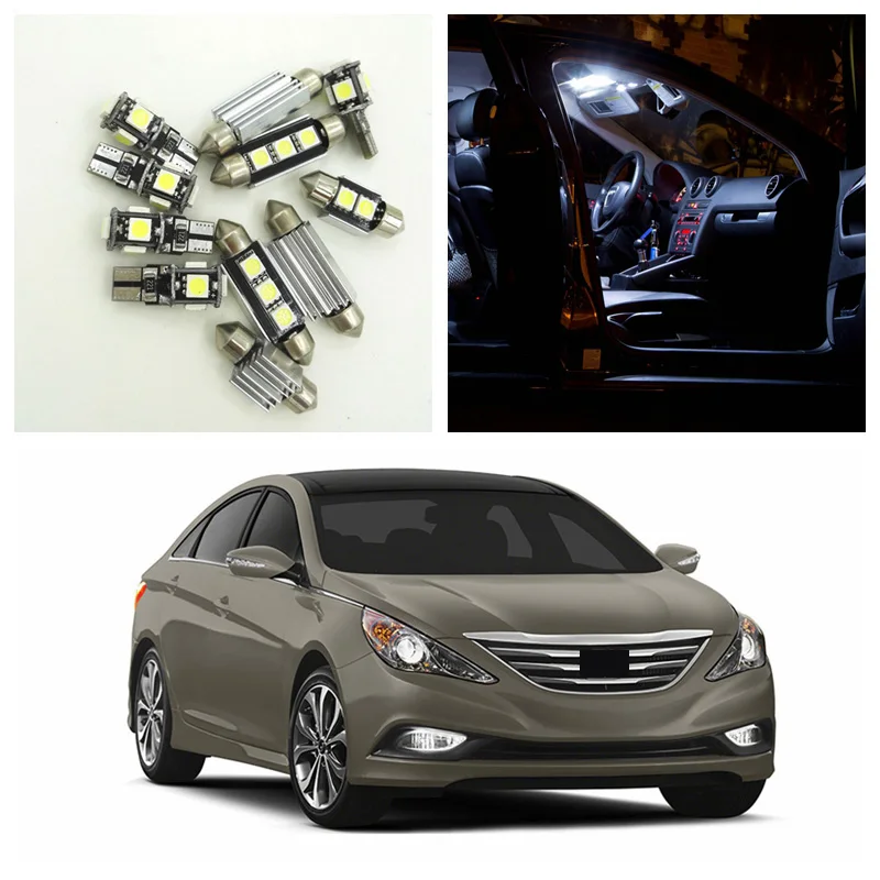 Us 10 55 34 Off 9pcs White Car Led Light Bulbs Interior Package Kit For 2011 2012 2013 2014 Hyundai Sonata Map Dome Trunk License Plate Lamp In