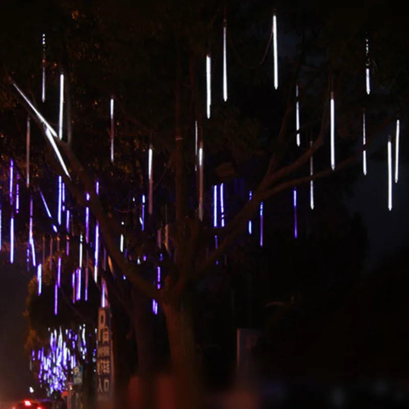 Luzes de Natal ao ar Decoração do Casamento Solar Powered String Livre Luzes Fadas Natal Árvore Casa Led Chuva Lâmpada Luz 8 Lâmpadas solares