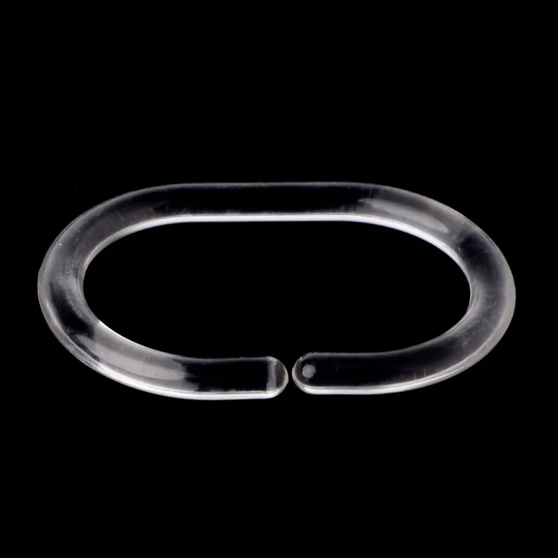 

12Pcs Bendable Transparent C Shape Hanging Shower Curtain Rod Rings Hanger
