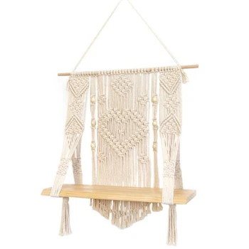 

Tassel Tapestry Wall Hangings Hand-Woven Wall Decoration Bohemian Hand-Woven Line Tassels Tapestries Bedroom Wall Shelf Racks