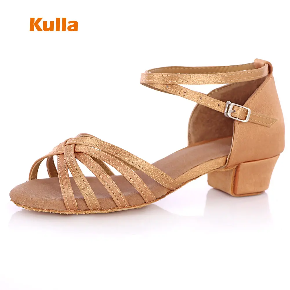 KULLA Children Latin Dance Shoes Ballroom Salsa Tango Low Heels Dancing