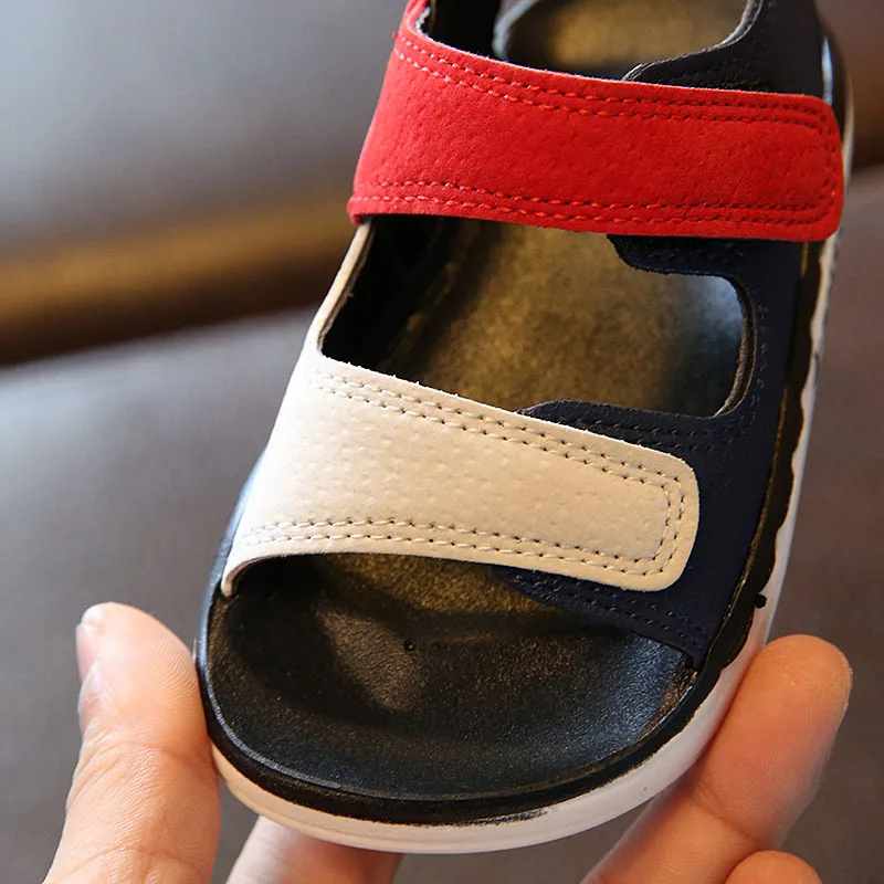 Boys Sandals 2019 Summer Child Breathable Flats Shoes Baby boy Footwear Toddler soft sole Comfortable leather sandal size22-36 Boys Sandals 2019 Summer Child Breathable Flats Shoes Baby boy Footwear Toddler soft sole Comfortable leather sandal size22-36