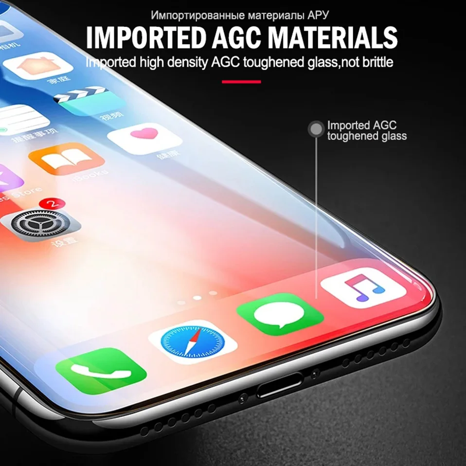 6D Protective Glass For iPhone X 10 XS Max Full Cover 9H Film For Screen Protector iPhone XS XR 6 6S 7 8 Plus Tempered Glass     (5)