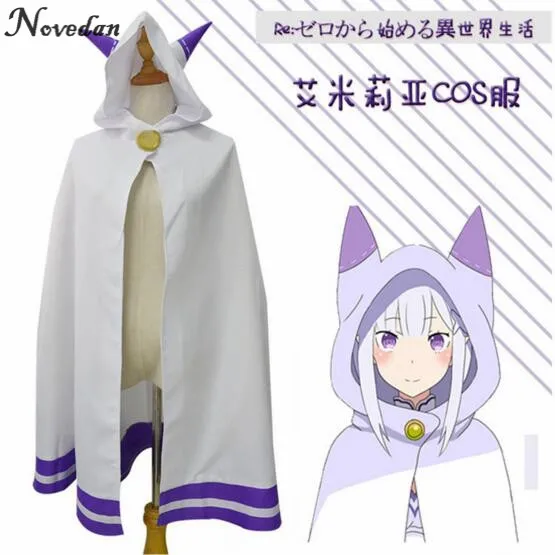 

Re: Life In a Different World From Zero Cape Cloak Emilia Cosplay Cat Ears Cape Cloak Japanese Anime Cosplay Costumes