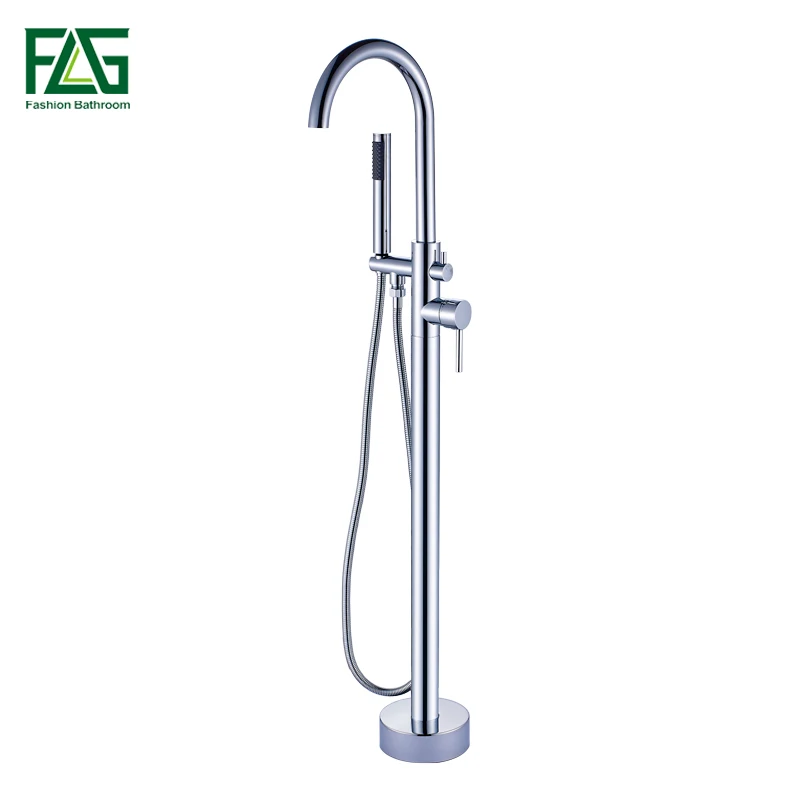 Flg Chrome Bathtub Faucet Bathroom Floor Mounted Tub Faucets With