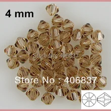 720 шт./лот, AAA Китайский Топ качество 4 мм Lt. Col. кристалл топаза Bicone beads