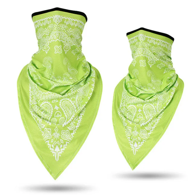 Модный треугольный шарф для женщин, шарф для мужчин, мотоциклетная ветрозащитная бандана, шарф для шеи, для рыбалки, Солнцезащитная маска для лица, Балаклава - Цвет: Light green