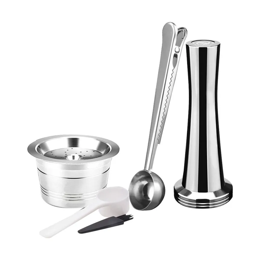 Coffee Filter Set Stainless Steel Reusable Coffee Cup tamper For K-fee Coffee Machine Coffee Maker Accessories 0418#