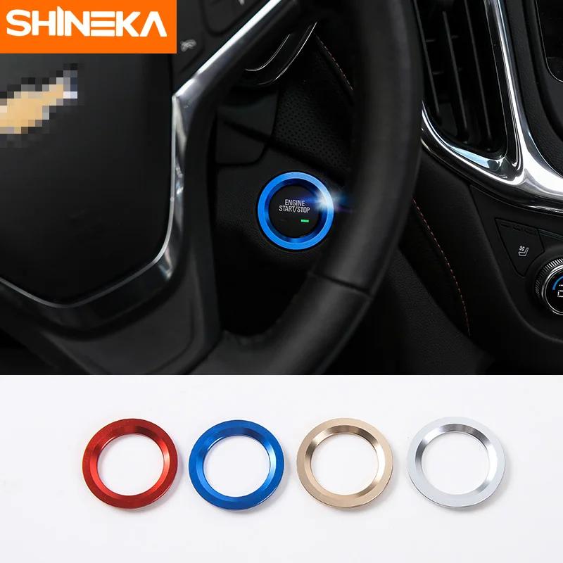 Автомобильные аксессуары SHINEKA, кнопка запуска двигателя, переключатель, декоративная крышка, накладка, кольцо, наклейки, подходят для Chevrolet Equinox