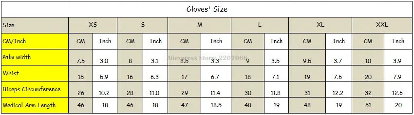 gloves size