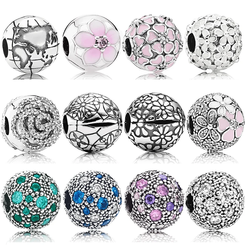 

100% 925 Sterling Silver Original Model WORLD EXPLORER GLOBE SILVER CLIP CHARM Cosmic-Stars,-Multi-Colored-Crystals Shimmer Clip